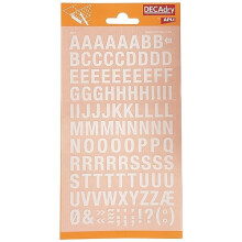 White Letters Transfers - 12 mm - 1 Sheet