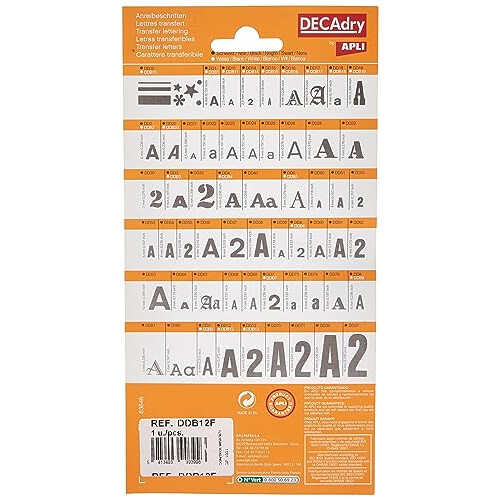 White Letters Transfers - 12 mm - 1 Sheet 1