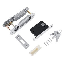 Sliding Door Lock Mortise Lock Handle with Keys, Sliding Door Mortice Lock, Pocket Door Lock Invisible Recessed Door Handle for Barn Wood Furniture