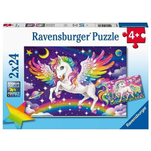 5677 Unicorn & Pegasus Jigsaw Puzzles for Kids Age 3 Years Up-Toddler Toys-2x 24 Pieces