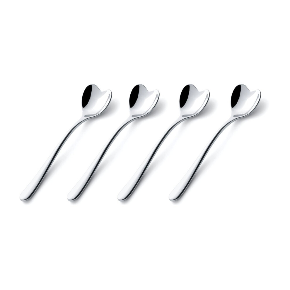 A di AMMI01CUS4 Set Composed of Four Ice Cream Spoons in 18/10 Stainless Steel, Silver, 17 x 19 x 10 cm