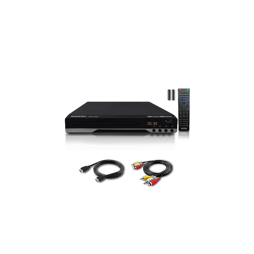 RDP-S600 DVD Player with HDMI Cable and RCA Cable Included - Multi Region - USB Port - Remote Control - Full HD - Stop Resume Function - CD Player -