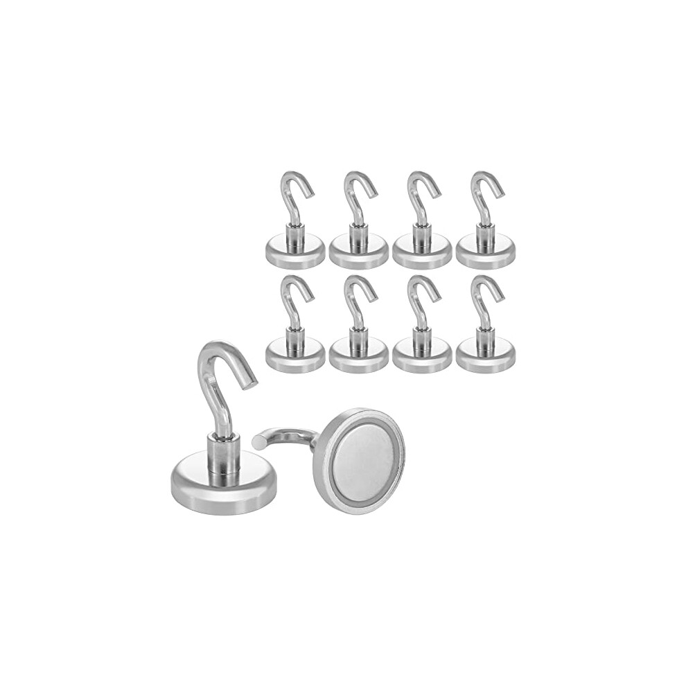 10 Pieces Magnet Hook (Clamping Force 36 Kg, Diameter 32 Mm) Super Strong Hook Magnets 4260631552477