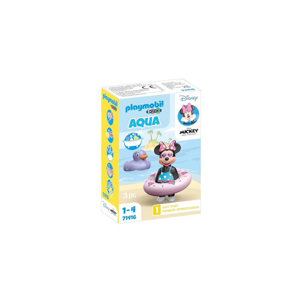 71416 1.2.3 AQUA & Disney: Minnie's Beach Trip, educational toys for toddlers, gifting toy and fun imaginative role-play, playsets for children ages