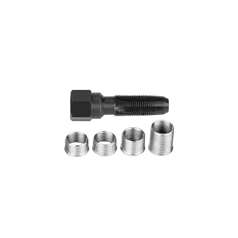 Spark Plug Tool, Carbon Steel Spark Plug Re-Thread Tools With 4 Spark Plug Inserts For 14Mm Sparking Plugs Repair 663862257670