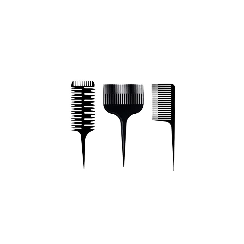 Anluoyi 3 Pcs Anti-Static Professional Combs Black Pintail Comb Sectioning Highlight Comb Professional Weave Weaving Comb For Mottling Coloring Styling For