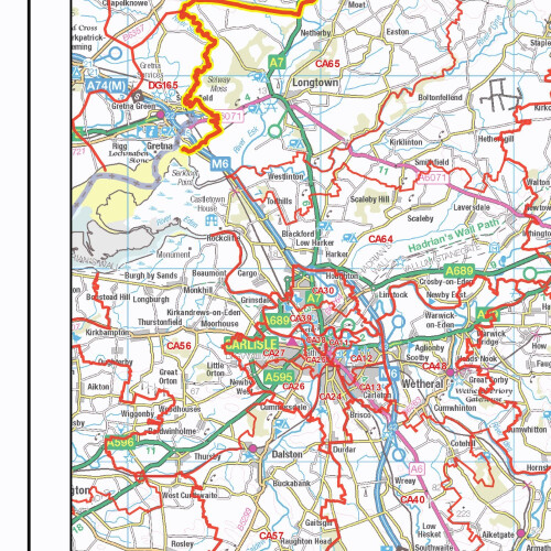 Postcode Sector Map - (S16) - North East England - Wall Map-Paper 1