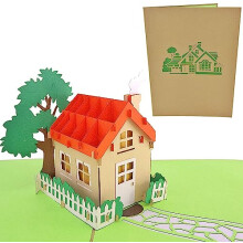 Family House 3D Pop Up Card for All Occasions - House Warming Gift, Realtor Gift, New House Card - Perfect for Mailing - Mothers Day, Housewarming