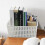 White Plastic Woven Storage Baskets, 6 Packs 6