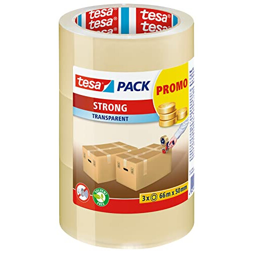 tesapack PP STRONG 3 x 66M:50 MM TRANSPARANT