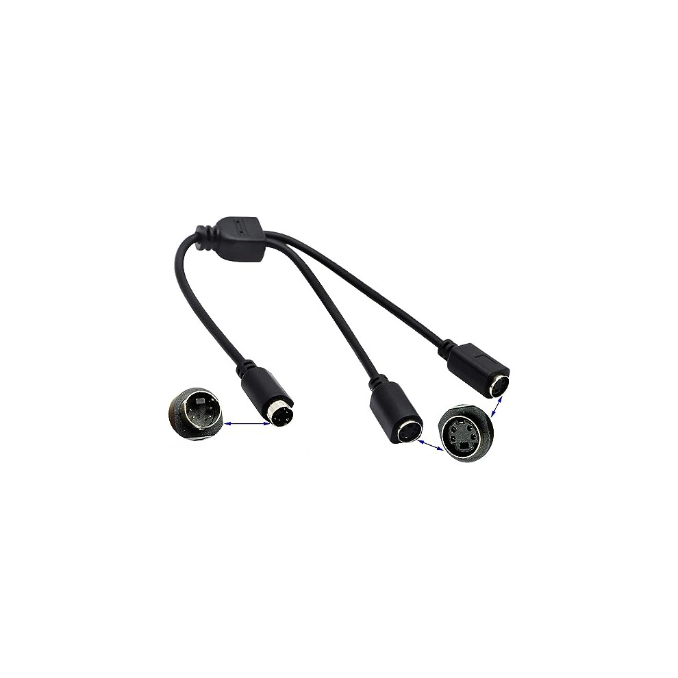 S-Video 4 Pin Mini Din Y Splitter Connector Cable 4 Pin Mini Din S-Video Male To 2 Female Y Splitter Extension Adapter Cable For Svhs/S-Video 680613036612