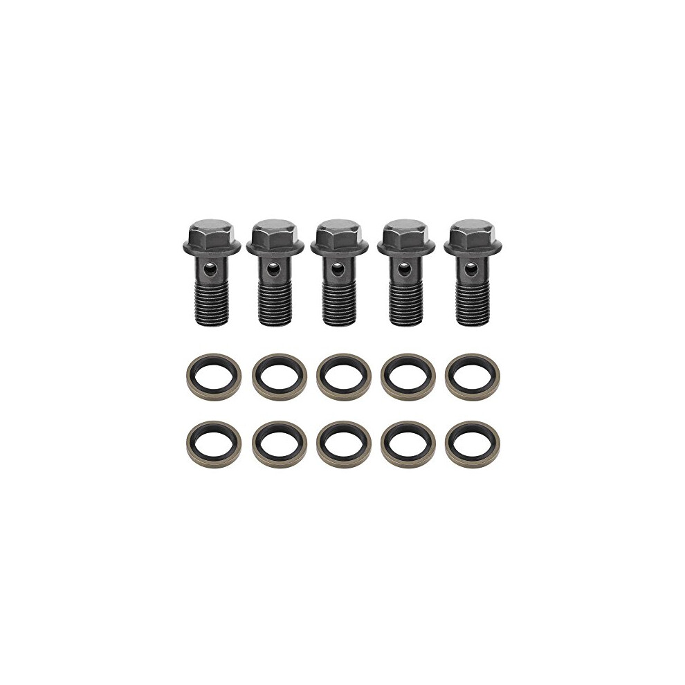 Motorcycle 5 Brake Banjo Bolts & 10 Washers For Brake Caliper Master Cylinder (M101.25mm) 724942519412