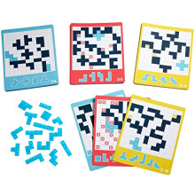 GDJ86 Blokus One-Player Travel, Fun and Challenging Strategy Kids and Adults, with Game Board, 21 Snap-Fit Pieces and 48 Puzzle Cards, Makes a Gift