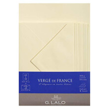 Clairefontaine - Ref 61416L - G.Lalo Correspondence Set - 10 x A5 (14.8 x 21cm) 100gsm Sheets + 5 x Gummed Lined C6 (11.4 x 16.2cm) Envelopes -