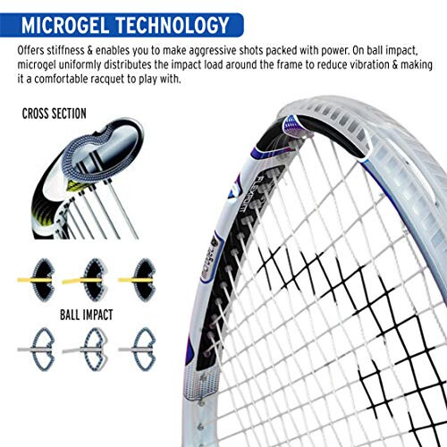 HEAD Microgel 125 Squash Racquet - Blue/White, Size 100 2