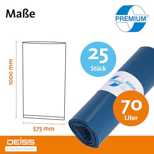 Bin Bags, 70 µm, 70 Litres, Blue 2