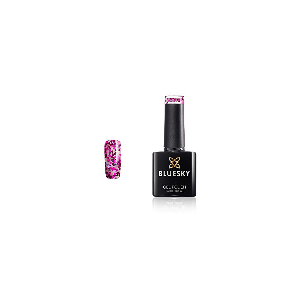 Gel Nail Polish, Rio De Janerio, SUM1917, Glitter 10 ml, Pink, Purple Long Lasting, Chip Resistant, 10 ml (Requires Drying Under UV LED Lamp)