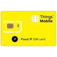 FIXED IP SIM Card for IOT and M2M - Things Mobile - Global Coverage and Multi-Operator GSM/2G/3G/4G LTE Network, No Fixed costs, No Expiration Date,