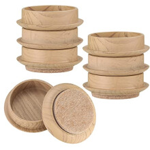 8 Pieces Felt Floor Cups, 4.5 cm/1.77 inch Round Furniture Felt Pads, Castor Cups, Non Slip Floor Protectors for Chair Table Furniture Legs Feet Wood