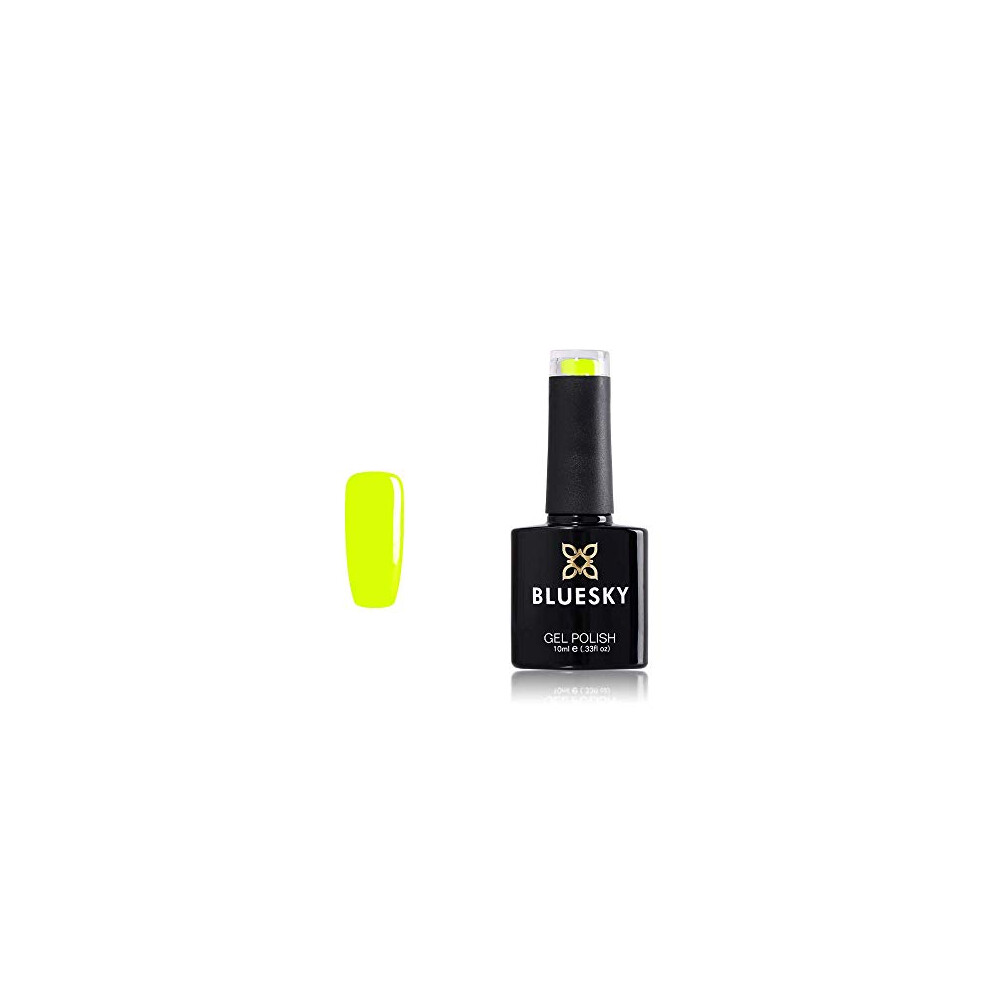 Bluesky Gel Nail Polish, Yellow Tastic Neon08, Bright, Lemon, Neon,Yellow Long Lasting, Chip Resistant, 10 Ml (Requires Drying Under Uv Led Lamp)