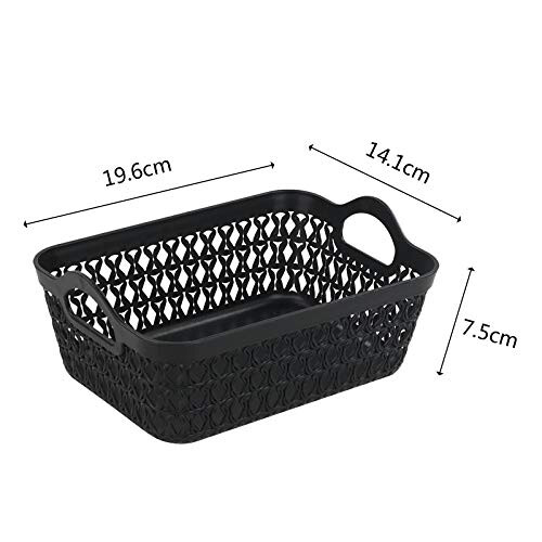 Desktop Plastic Basket, Set of 12 Plastic Small Storage Trays Baskets (Black) 2