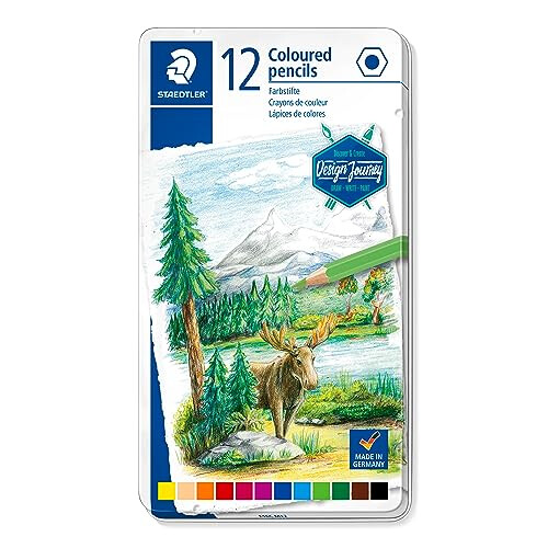 Staedtler 146C M12 Design Journey Colouring Pencils - Assorted Colours (Tin of 12)