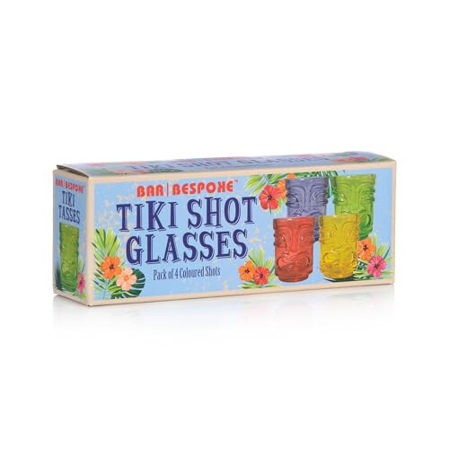 Coloured Tiki Shot Glasses 4 Pack