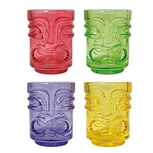 Coloured Tiki Shot Glasses 4 Pack 1
