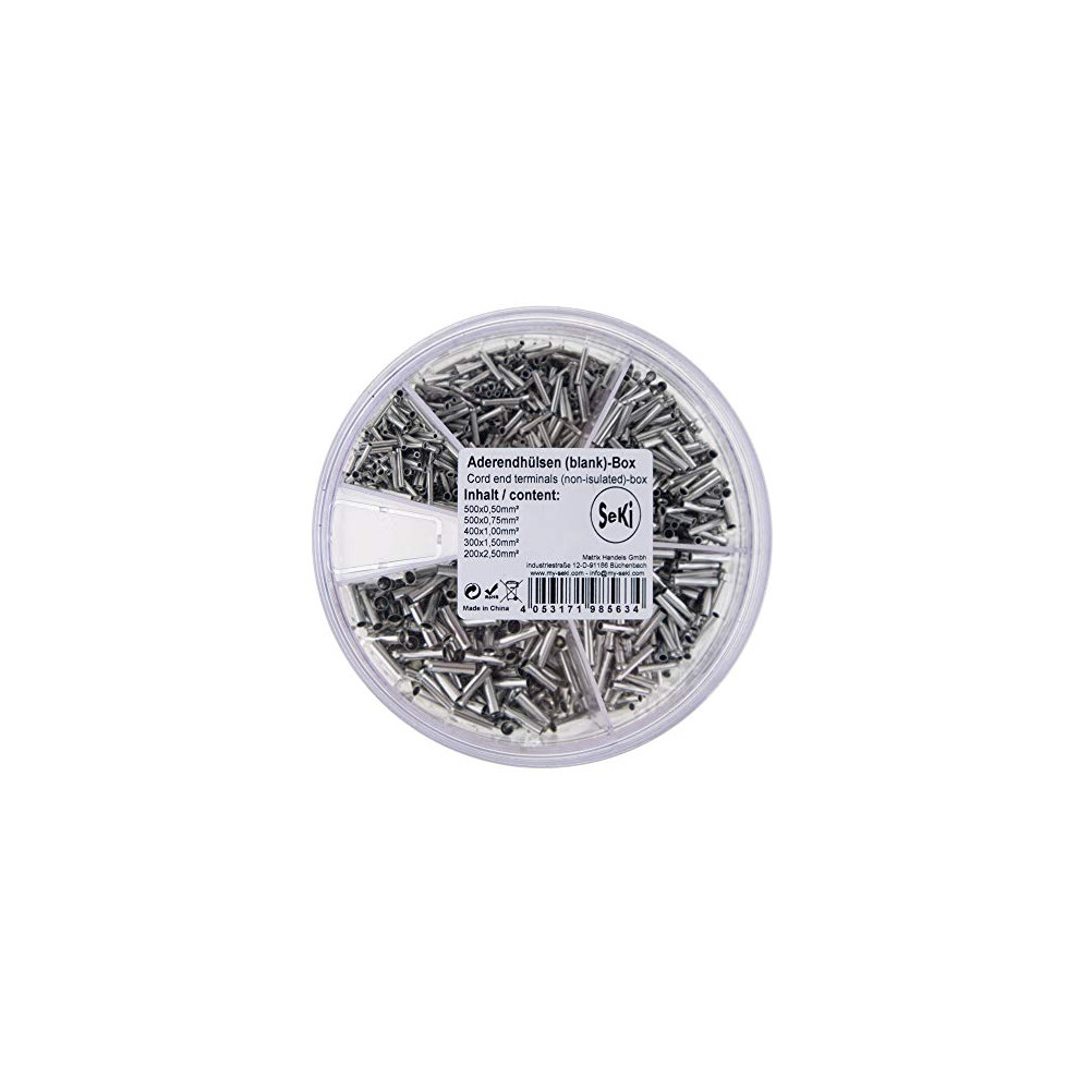 313614 Aderendhã¼Lsen Sortiment Streudose Unisoliert 0,5-2,5 Mmâ² Wire End Ferrules Assortment Spreader Box Uninsulated 0.5-2.5 Mmâ², Blank 4053171985634