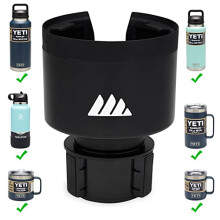 [Uppgraderad] Integral Ultimate Car Cup Holder Expander - Justerbar bas - Organizer & Expander fr fordon - Kompatibel med muggar Yeti 14/24/36/4