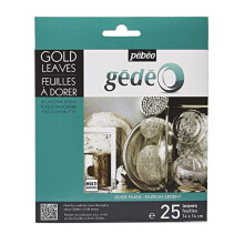 Gédéo Pack of 25 Silver Gilding Leaves, 0.02 x 15.5 x 18.5 cm