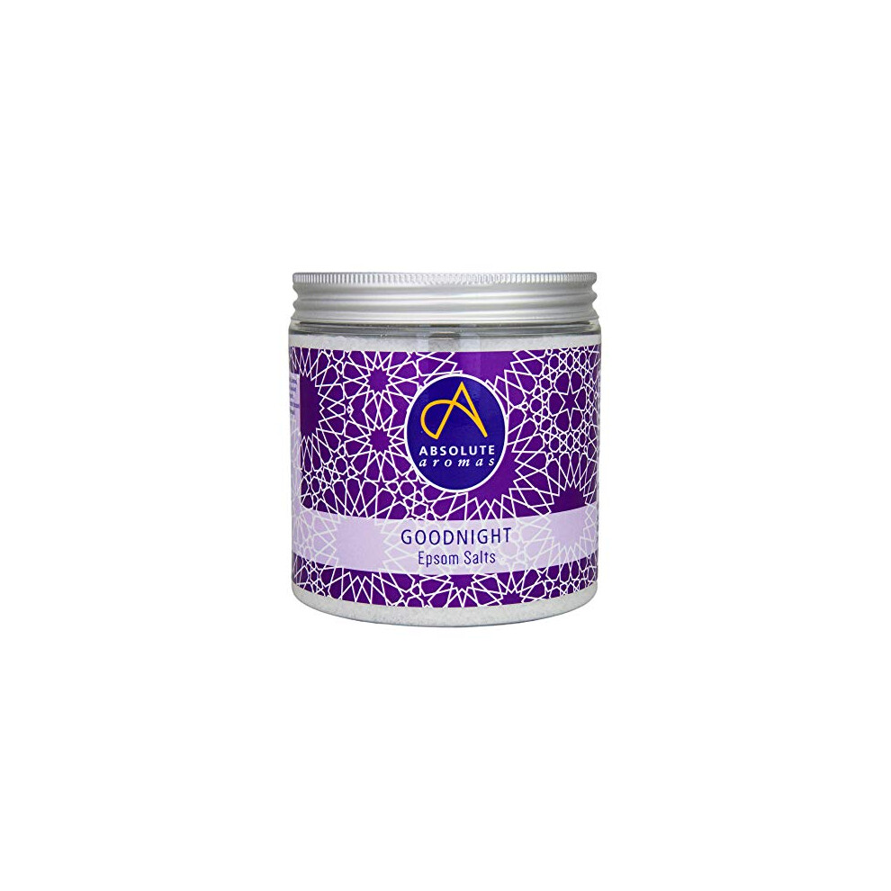 Absolute Aromas Lavender Goodnight Epsom Salt 575G - Magnesium Sulphate Infused With 100% Pure Chamomile, Geranium Essential Oils