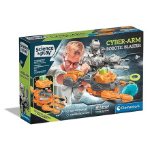 75086 Science & Play Cyber Blaster Arm, Robotic Glove That Shoots Soft Disks, Scientific Toys, Experiment Kit Age 8, English Version, Made in Italy