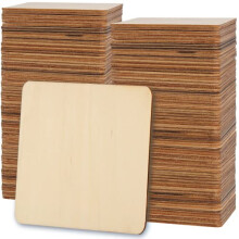 150 Pack 10x10cm Square Wood Sheets Plywood, 4 Inch Unfinished Wood Pieces, 2.5mm Square Craft Wood for Painting DIY Craft