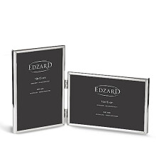  EDZARD Set of 2 Photo Frame Otto, 4x6 inch (10x15 cm), Silver Plated Picture Frame, Tarnish Protected