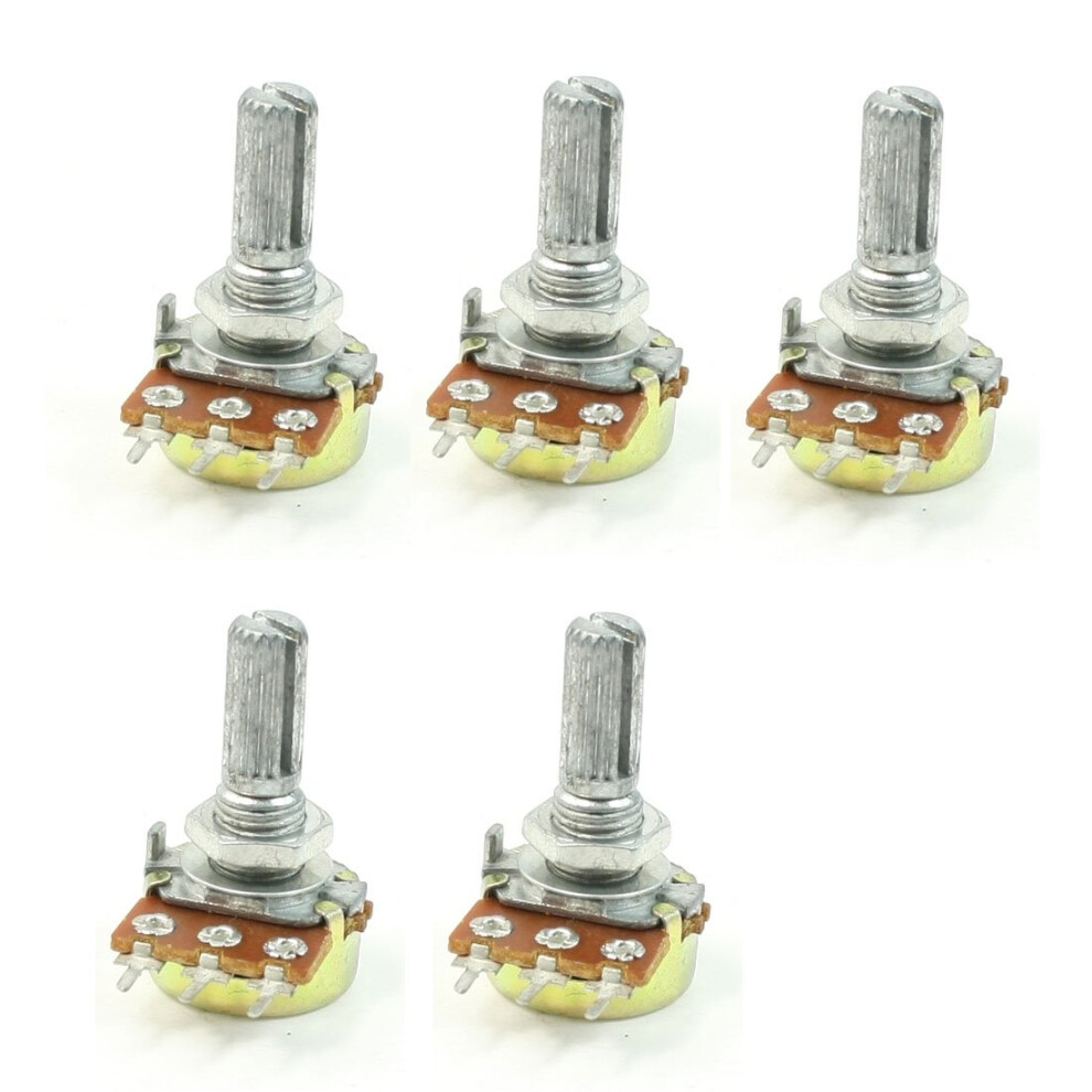B50k 50K Ohm Adjustment Single Linear Rotary Taper Potentiometer 5 Pcs 700955601009