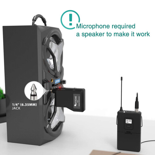 FIFINE Wireless Microphone System,FIFINE Wireless Microphone Set with Headset and Lavalier Lapel Mics, Beltpack Transmitter and Receiver,Ideal for Teaching, 2