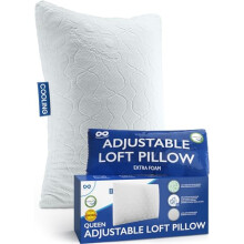 Adjustable Pillow - Green Tea Shredded Memory Foam Pillow with Customizable Loft for Back, Stomach, Side Sleepers - Bamboo Cover and Cooling