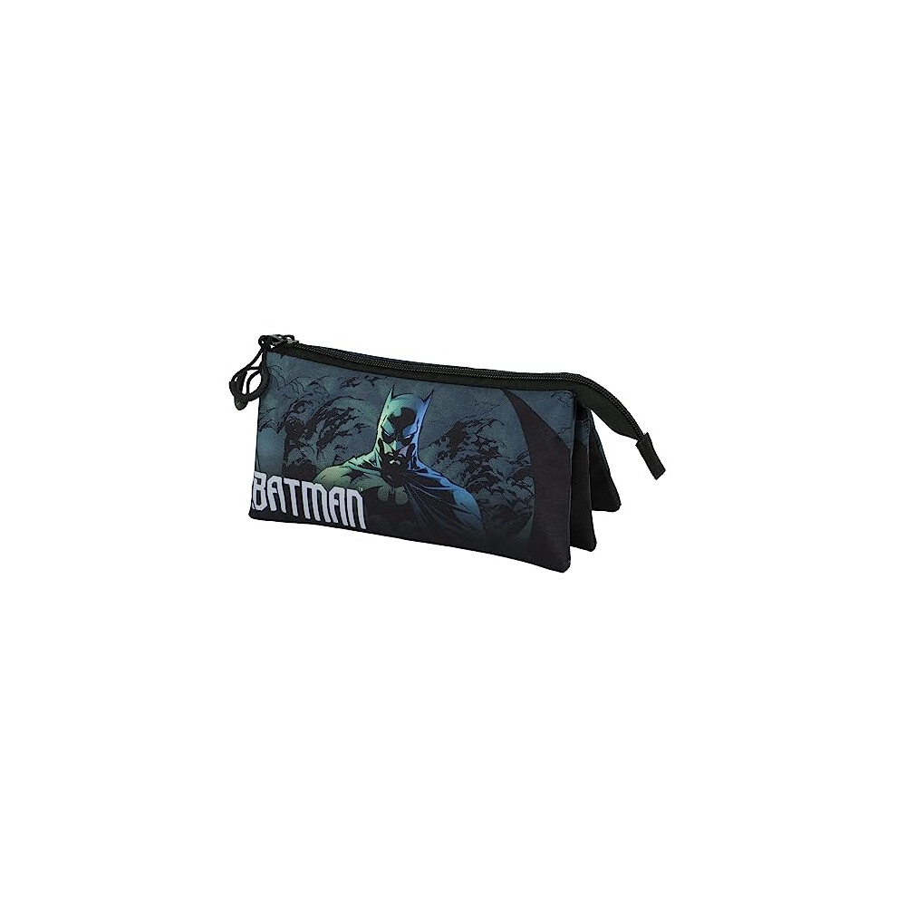 Batman Arkham-FAN Triple Pencil Case 2.0, Green, 23 x 11 cm