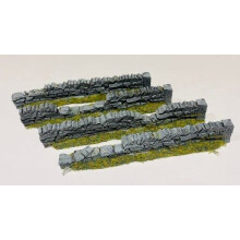 Dry Stone Roadside Wall Damaged Look - OO Gauge/1:76 Scale - Pack of 4 (PW1DAM)