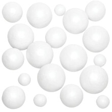 EV691 Polystyrene Balls Value Pack for Kids Arts Ideal for Model Making, Crafting, Educational Toys, Gifts, Keepsakes and More (Pack of 36), Assorted