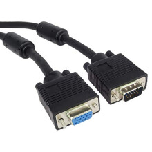 VGA Extension Cable 5 m, M/F, HQ (Coax), SVGA Video Monitor Coaxial Cable for Full HD 1080p, DDC2, Black, kpvc05