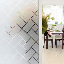 Privacy Window Film Frosted Static Cling Glass Window Film Anti-UV Non-Adhesive Opaque Decorative Window Covering Sticker for Bathroom Kitchen Bedroom
