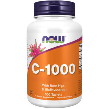 Foods, C-1000, Vitamin C, 1000mg, L-Ascorbic Acid, with Rosehip, 100 Vegan Tablets, Lab-Tested, Gluten Free, Vegetarian, Soy Free, Non GMO
