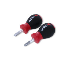 31191 Stubby Slotted Screwdriver Set with 1/4 by 1-Inch and Stubby Phillips #2 by 1-Inch with SoftFinish Handle