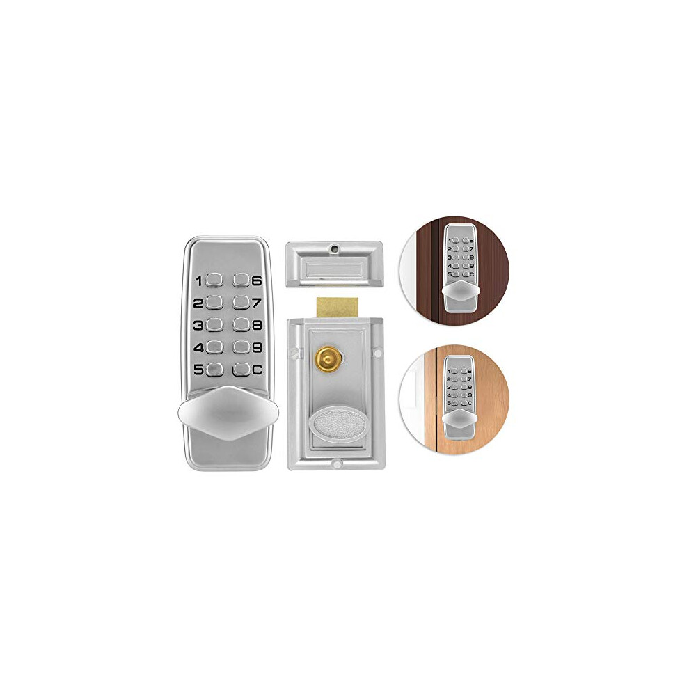 Mechanical Code Lock, 2-4 Digits Mini Mechanical Code Lock Cabinet Indoor Outdoor Door Password Security Coded Lock For 738584047110