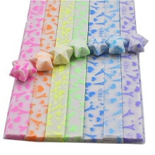 Glow in The Dark Lucky Star Origami Paper Folding Strips Luminous Eiffel Tower Heart Design- 7 Colors,210 Sheets