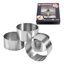 Mousse Ring,4 Pcs Stainless Steel Cooking Rings Round Cheesecake Moulds Mini Baking Rings Non Stick Cake Flan Rings Tin for Crumpet, Pastry, Pancake,