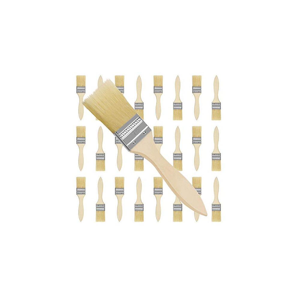 25 Pack 1.5 Inch/3.81Cm Chip Paint Brushes - Professional Wooden Handle Paintbrush Set For Paint, Stains, Varnishes, Glues And Home Diy 5060647248925
