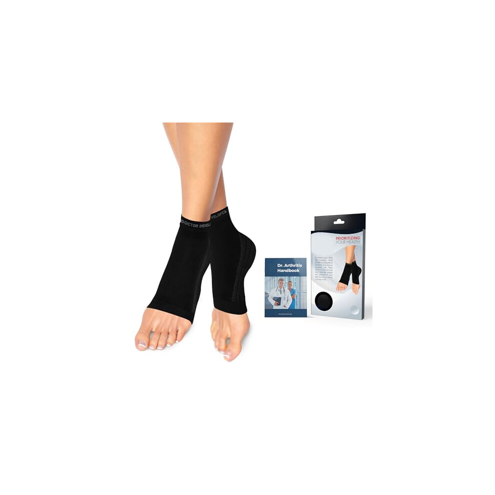 Dr. Arthritis Doctor Developed Copper Ankle Compression Support & Doctor Written Handbook - Compression Ankle Support For Women & Men - Ankle Support For Sprained